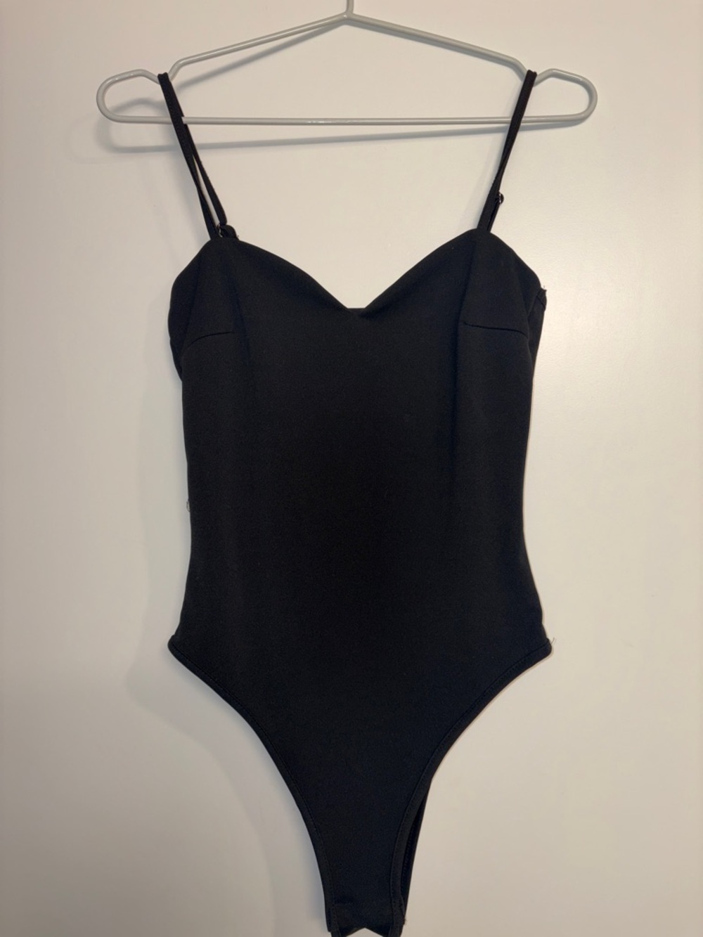 Classic Black Spaghetti-Strap One-Piece